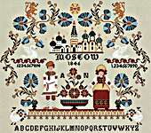 Click/tap for more details of Anastasiya Nikitina Sampler (cross stitch) by Twin Peak Primitives
