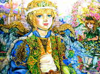 Click for more details of Angel Joffee L and a shrine. (limited edition print) by Yumi Sugai