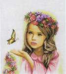 Click for more details of Angel with Butterfly (cross stitch) by Lanarte