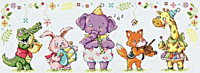 Click/tap for more details of Animal Band (cross stitch) by Soda Stitch