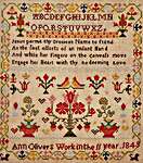 Click/tap for more details of Ann Oliver 1845 (cross stitch) by Hands Across the Sea Samplers