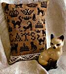 Click/tap for more details of Antique Cats & Crowns (cross stitch) by Shakespeare's Peddler