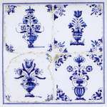 Antique Tiles - Flower Vases - 18 count Aida