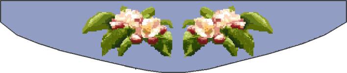 Click for more details of Apple Blossom Curtain Tie Backs (cross stitch) by Anne Peden