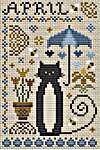 Click/tap for more details of April Cat (cross stitch) by Happiness is Heart Made