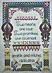 Click for more details of Arabesque Wedding Sampler (cross stitch) by The Wishing Thorn