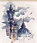 Click/tap for more details of Architecture and Lantern (cross stitch) by Oven Company