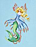 Click/tap for more details of Arctic Ocean Mermaid (cross stitch) by Nora Corbett