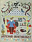 Click for more details of Armchair Ornithologist (cross stitch) by Lindy Stitches