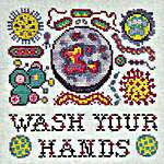Click/tap for more details of Arranging Microbes (cross stitch) by Ink Circles