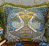 Click for more details of Arts and Crafts White Peacocks (tapestry) by Glorafilia