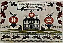 Click/tap for more details of Autumn at Bunny Hill Manor (cross stitch) by Artful Offerings