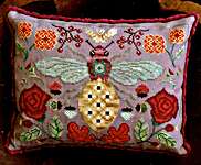 Click/tap for more details of Autumn Bee (cross stitch) by The Blue Flower