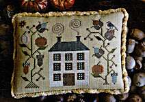 Click/tap for more details of Autumn Cottage (cross stitch) by Plum Street Samplers
