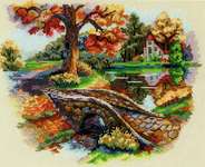 Click/tap for more details of Autumn Landscape (cross stitch) by Merejka