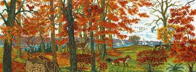 Click for more details of Autumn Scene (cross stitch) by Eva Rosenstand
