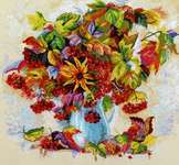 Click/tap for more details of Autumn Star (cross stitch) by Merejka
