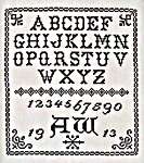 Click for more details of AW Sampler 1913 (cross stitch) by The Wishing Thorn