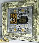 Click/tap for more details of B For Bees (cross stitch) by Twin Peak Primitives