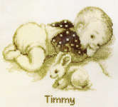 Click for more details of Baby and Bunny Birth Sampler (cross stitch) by Vervaco