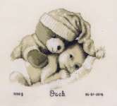 Click for more details of Baby and Teddy Birth Sampler (cross stitch) by Vervaco