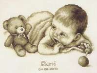 Click for more details of Baby and Teddy Moment (cross stitch) by Vervaco