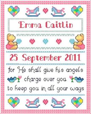 Click for more details of Baby Blessing (cross stitch) by Designs by Cathy