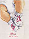 Click for more details of Baby Bootees Birth Sampler (cross stitch) by Vervaco