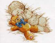 Click for more details of Baby Boy with Teddy (cross stitch) by Alisa