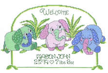 Click for more details of Baby Elephant Birth Announcement (cross stitch) by Imaginating