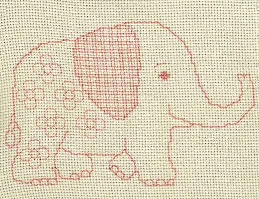 Click for more details of Baby Elephant (blackwork) by Anne Peden