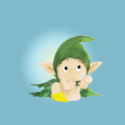 Click/tap for more details of Baby Pixie on a Leaf (digital downloads) by DawnsDesigns