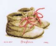 Click/tap for more details of Baby Shoes (cross stitch) by Vervaco