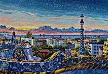 Click for more details of Barcelona from Park Guell (cross stitch) by Merejka
