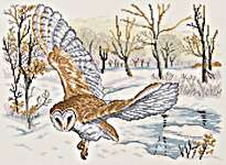 Click for more details of Barn Owl in Flight (cross stitch) by Permin of Copenhagen