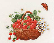 Click for more details of Basket of Strawberries (cross stitch) by Eva Rosenstand