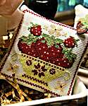 Click/tap for more details of Baskets Of Blooms - Strawberries (cross stitch) by Anabella's