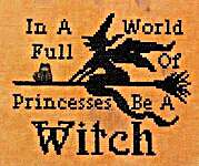 Click/tap for more details of Be A Witch (cross stitch) by Rosie and Me