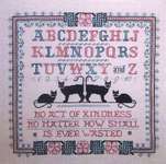 Click/tap for more details of Be Kind to your Cat (cross stitch) by Kit & Bixby