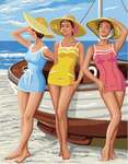 Beach Girls - Canvas with 53 skeins Anchor Wools