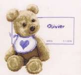 Click for more details of Bear with Bib (cross stitch) by Vervaco