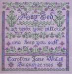 Click/tap for more details of Bedtime Blessing Birth Sampler (cross stitch) by Tempting Tangles Designs