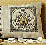 Click for more details of Bee Skep Pin Pillow (cross stitch) by The Bee Cottage