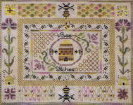 Click/tap for more details of Bee Stitches (cross stitch) by Jeannette Douglas