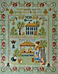 Click/tap for more details of Beekeeping Sampler (cross stitch) by Twin Peak Primitives