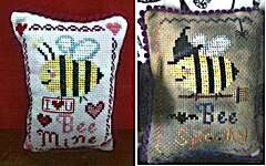 Click/tap for more details of Bees (cross stitch) by Darling and Whimsy