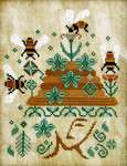 Click for more details of Bees in her Bonnet (cross stitch) by Carriage House Samplings