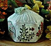 Click/tap for more details of Bees in the Greenhouse (cross stitch) by The Blue Flower