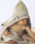 Beige Baby Bibs and Wash Mitt - Sleeved baby bib - 40 x 49 cms