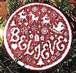 Click/tap for more details of Believe Bauble (cross stitch) by Wildflower Stitching